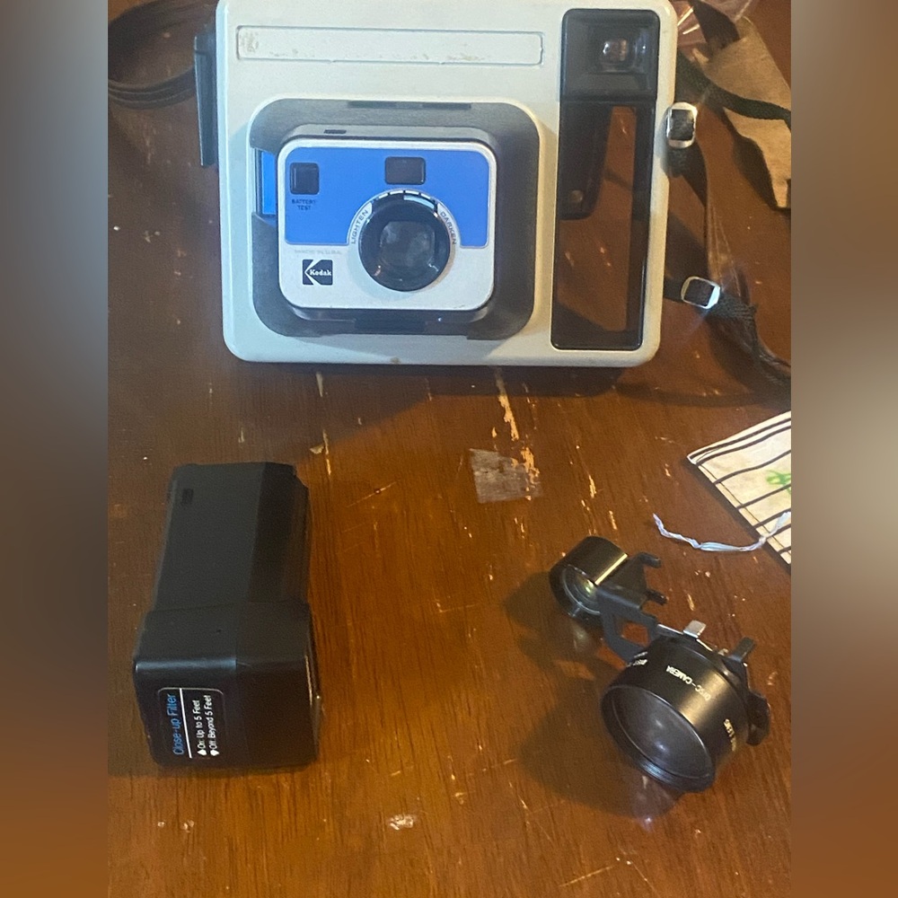 Kodak Instant Camera with Blue and White Design